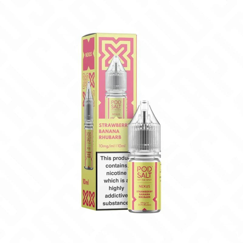 Pod Salt Nexus Strawberry Banana Rhubarb 50/50 Nic Salt 10ml