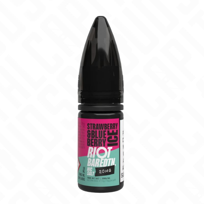 Riot Zero Nicotine Nic Salts - Strawberry and Blueberry Ice Riot Squad