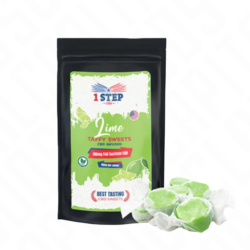 1 Step CBD 100mg Full Spectrum CBD Lime Taffy Grab Bag