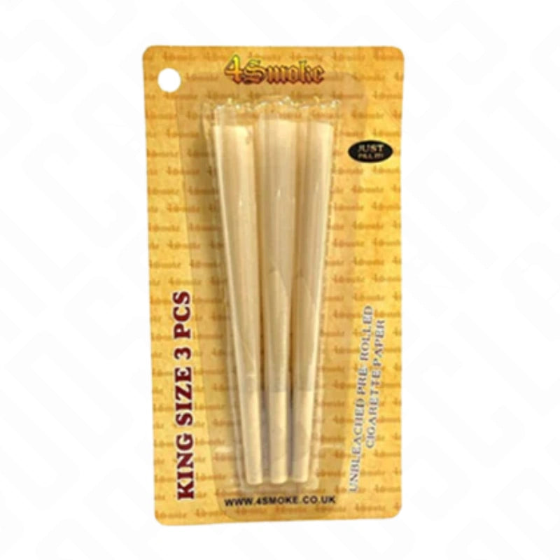 4Smoke King Size 3 piece Organic Brown Pre-rolled Rolling Paper