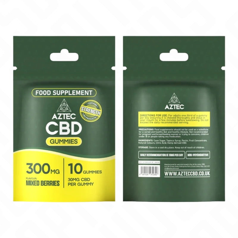 Aztec CBD 300mg Mixed Berries Gummies