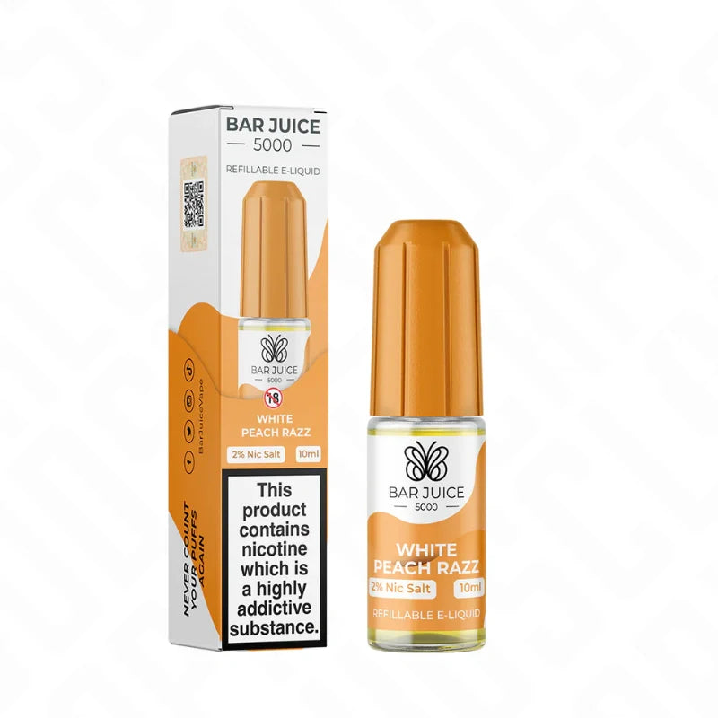 Bar Juice 5000 Nic Salt 10ml - White Peach Razz