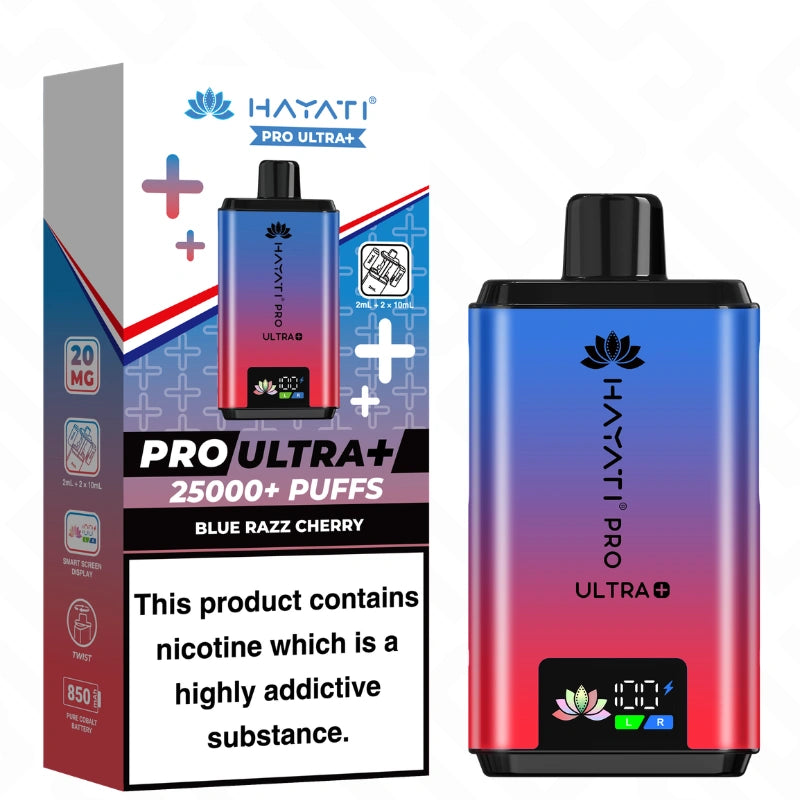 Hayati Pro Ultra Plus 25K Blue Razz Cherry vape pod kit device