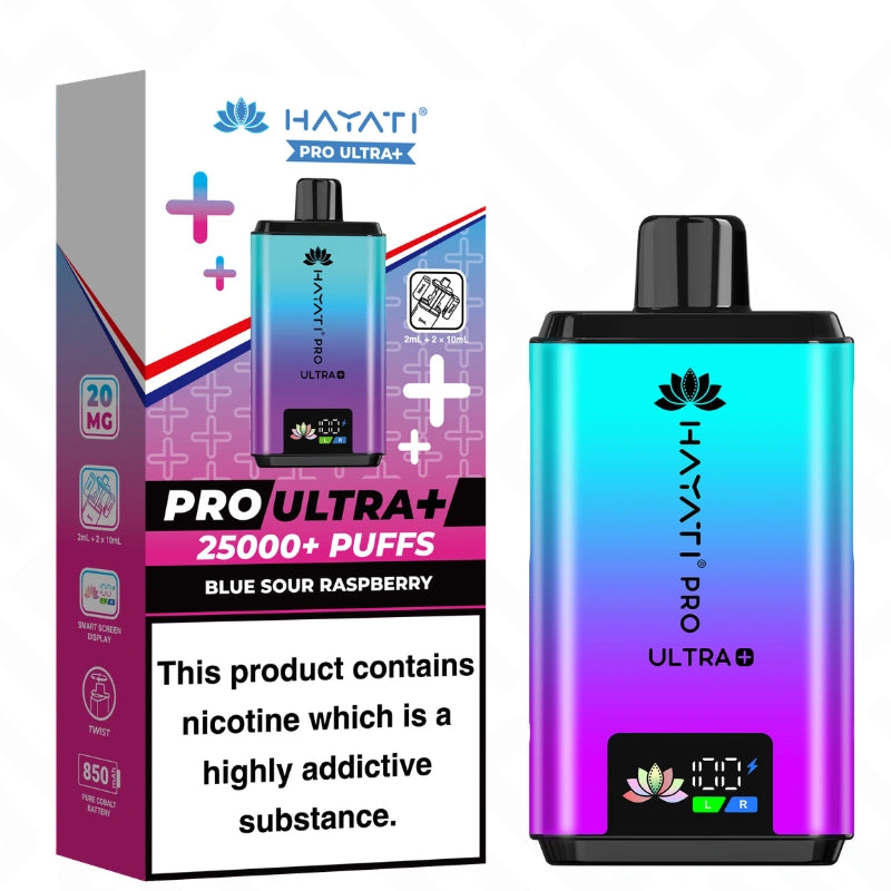 Hayati Pro Ultra Plus 25K Blue Sour Raspberry vape pod kit device