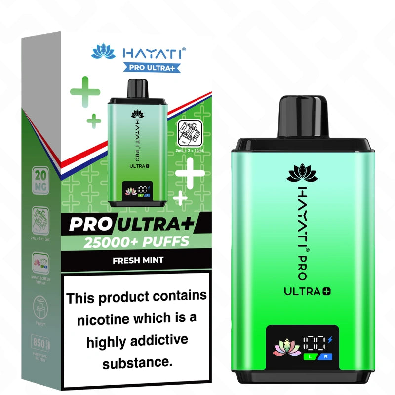 Hayati Pro Ultra Plus 25K Fresh Mint vape pod kit device
