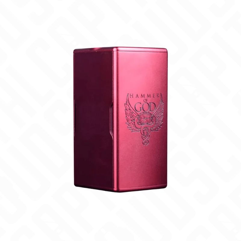 Hammer of God 400 Box Mod in metallic red finish.