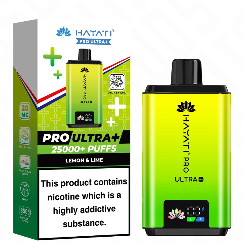 Hayati Pro Ultra Plus 25K Lemon and Lime vape pod kit device