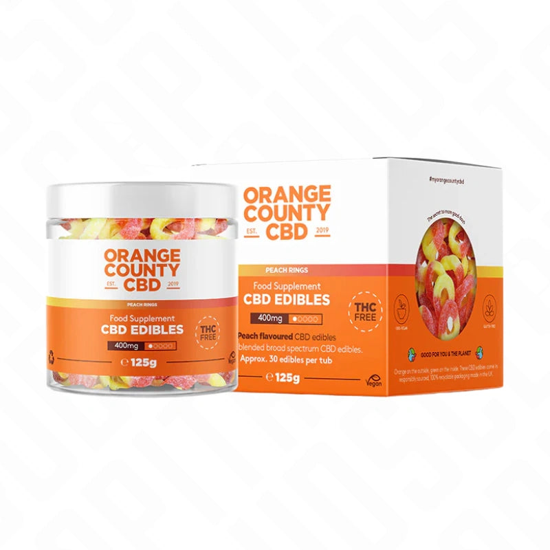 Orange County CBD Fizzy Peach Rings 400mg Orange County CBD