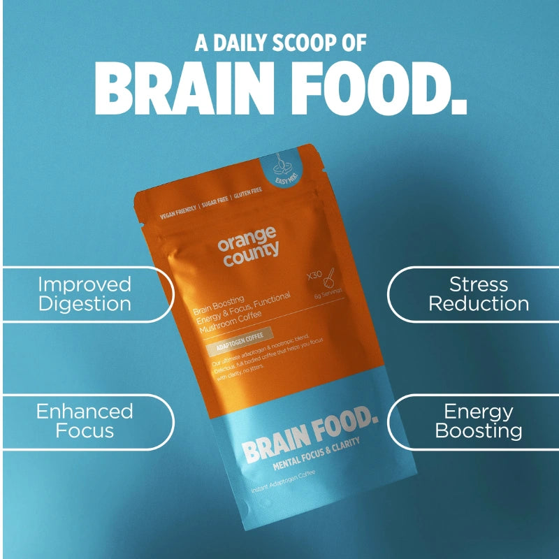 Orange County CBD 120000mg BRAIN FOOD Focus Coffee Powder - 200g Orange County CBD