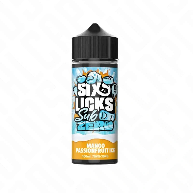 Six Licks Sub Zero Shortfill - Mango Passionfruit Ice Six Licks